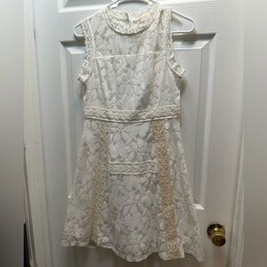 Altar'd State Ivory Lace Dress with Crochet Trim